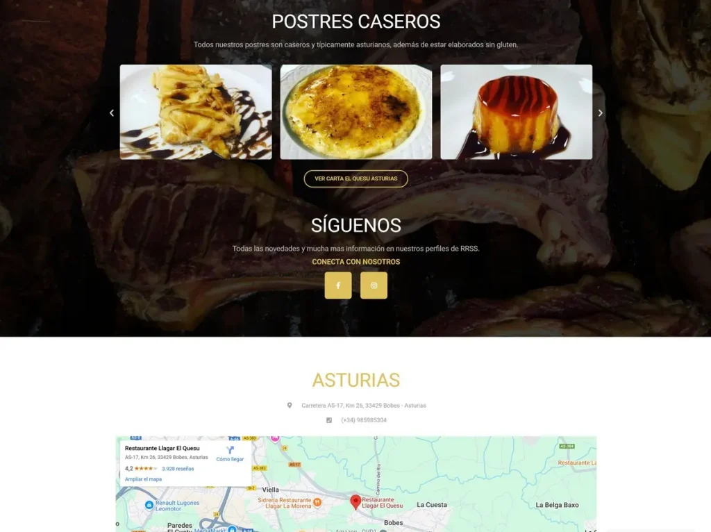 Web One page El Quesu